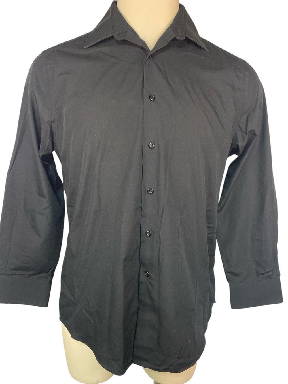 Van Heusen Classic Black Men's Button-Up Shirt 16 1/2-32/33